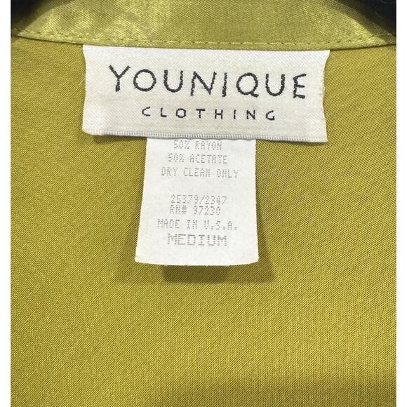 Vintage Younique Clothing Green Top Size Medium Shiny Satin Asian Inspired READ - Picture 5 of 10